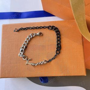 Designer Chain Fashion Mens roestvrijstalen armband Cuban Link Splice Letter Sieraden