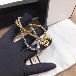 Designer Chain Letter Pendant Gold Sier Bracelets CHARM ACCESSOIRES FEMMES FEMMES LIENNE D'ACIER INOXDUBLE BRACKE