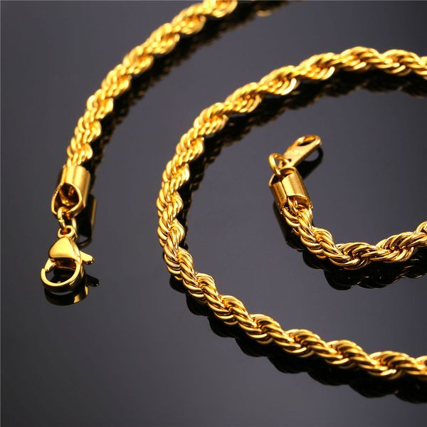 Designer Chain Necklace Chaîne personnalisée Colliers en or minimaliste chic Bijoux en acier inoxydable Deluxe Rope Chain Necklace Bijoux pour hommes Cadeau d'anniversaire