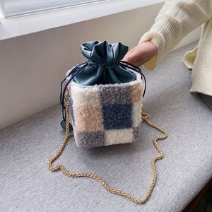 Designer- chaîne sac à bandoulière sac seau une épaule sac messager mode chaîne mini sac à main patchwork couleur