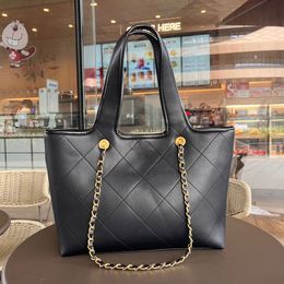 Designer Chain Totes Bag Boodschappentas Hoge kwaliteit echt leer Canvas 2023 Boekenhandtas Dames diamant borduurwerk handtas cc enkele schoudertas samengestelde tas