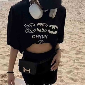Designer Channel 2023 Dames T-shirt Hoodie Shorts Korte mouw Casual Sport Paar Ontspannen Koreaanse versie INS Mode Klein