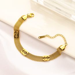 Bracelet de chaîne de cadeaux de Channel Designer Nouvelle marque Love Jewelry Fashion Fashion Bracelet en acier inoxydable 18K Bracelet exquis plaqué Gol
