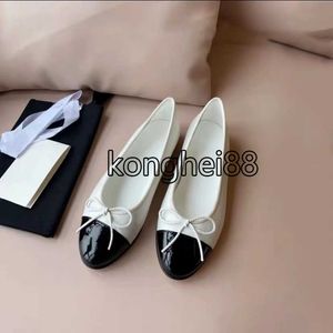 Designer Channel Shoes Ballet Flats Echte lederen ballerina Designer schoenen Designer Woman Round Head Dress Shoes