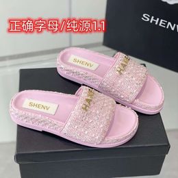 Designer channells Sandalen Chanelsandals Schoenen Nieuwe Xiaoxiangfeng Weven Fishermans Sandalen en Slippers voor Dames Zomer Eén Karakter Uitloper