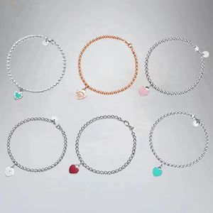 Designer bedelarmbanden voor vrouwen T-serie houden van hartvormige kralen armband met logo verdikt 925 zilver voor vriendin souvenir cadeau mode sieraden