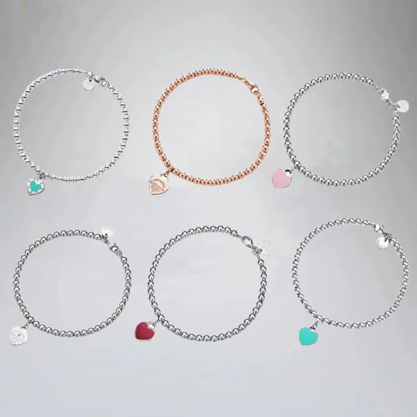 Bracelets de charme de créateur pour femmes Bracelet de perles en forme de coeur LOV