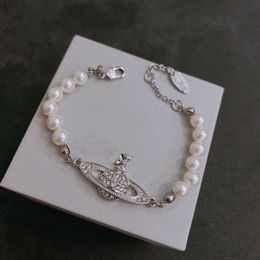 Designer Charm Armbanden Brief Vivian Chokers Luxe Vrouwen Mode-sieraden Metalen Parel Armband cjeweler Westwood ghgf0258