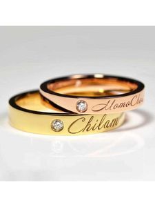 Designer Charm Carter High Edition 18K Rose Gold Classic Ring Au750 Men en Dames Wedding V Love Signature with Logo