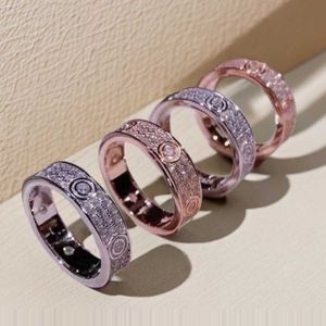 Charme de créateur Carter High Edition 18K Rose Gold V-Gold Ring Full Sky Star Diamond Love
