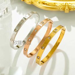 Diseñador Charm Carter Ten Diamond Titanium Steel Bracelet Pareja de oro Sky Star 18K Rose Gold