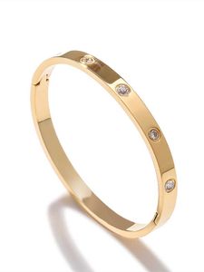 Charme de créateur Bracelet de fermoir en diamant complet en or rose incolore 18k avec luxe léger et mode exquis subtile