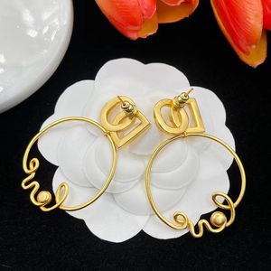 Diseñador Charm Pendientes Mujer Joyería de oro Moda Stud Pendientes Damas Clásico Jewlery Ronda Diamante Pendiente Huggie Hoop Earing 236305C