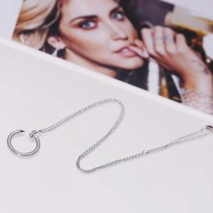 Designer Charm JXJ.S925 Sterling Silver Carter Small Nail Necklace Womens Simple Personality High Sense Design Sweater Keten Accessoires
