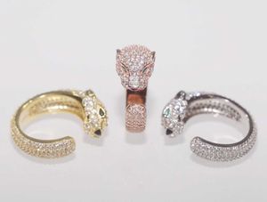 Charme de créateur JXJ.S925 STERLING Silver Carter Full Diamond Leopard Ring Féminine et Permelle délicate Personnalité