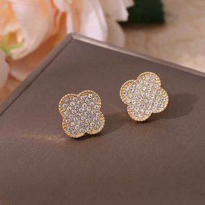 Designer Charm New Van High Edition Lucky Clover Womens S925 Silver Natural Earrings Alloy Mode