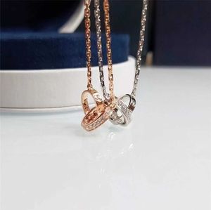 Designer Charm Seiko met stalen afdichting Carter Dubbele ring ketting vrouwelijke set diamanten buckle licht luxe kleine en unieke kraagketen