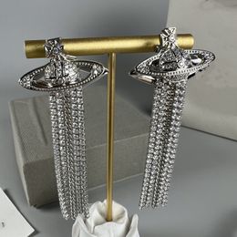 Designer Charm Stud Oorbellen Viviane Luxe Vrouwen luxe sieraden Saturn Earing Parel gouden oorbel cjeweler planet Westwood Woman 948