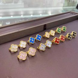 Charme de créateur Van Gold High Version Clover Ear Beat Studs Mijin Electroplated Rose Jewelry