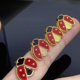 Ontwerper Charm van Ladybug oorbellen en dames complete set accessoires worden geleverd met roségouden fotoalbums sieraden