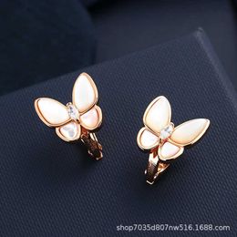 Créateur charme van natural blanc beibei papillon oreille palourde haute édition claire cloute étouffes de luxe beimu bijoux