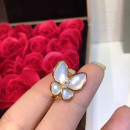 Designer Charm Van White Beimu vlinder oorbellen 925 Sterling verzilverd met 18K Gold v Family Jewelry