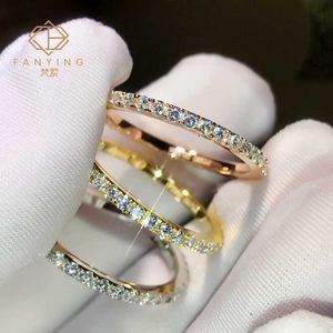 Charme de créateur Xiaovan Diamond Ring Simulation Full Circle Row Pure Silver Jewelry Platinum plaqué Couple secondaire Hommes et femmes