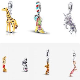 Encantos del diseñador Original Fit Pandora Pulsera Animal Oso Colgante Cuentas Joyería