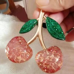 Designer Cherry sleutelhanger tas charme decoratie accessoire roze groen hoogwaardig ontwerp