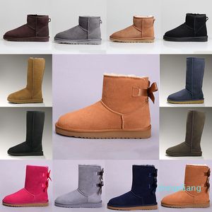 Designer-châtaigne demi bottines femmes filles botte de neige femmes mini bailey arc ii broche classe courte w classique chaussures d'hiver