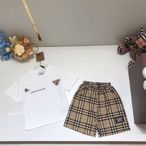 Designer kinderpolo kledingset zomer jongens meisjes mode casual set hoogwaardige katoen t+ shorts tweedelige set maat 90 cm-160 cm a15