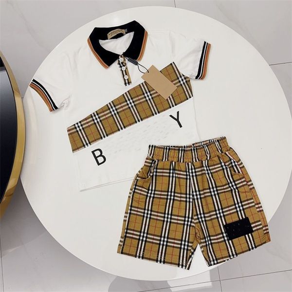 Designer Children's Polo Clothing Set Summer Boys Girls Fashion Fashion Casual Coton Cotton T + Shorts Twere Set Taille de 90 cm-160 cm A3