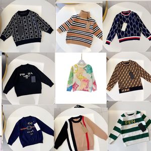 Designer kindersweaters merk Jongens meisjes hoge kwaliteit truien Kinder warme baby trui Herfst winter sweatshirt maat 90-150 cm a17