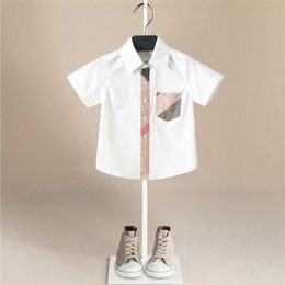 Diseñador de camisetas para niños Ropa de marca Camisa a cuadros de verano para niños Ropa para niños pequeños Camiseta de manga corta Ropa para niños Q0716
