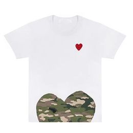 Camisetas de diseño para niños juega hombre bordado amor ojos algodón de algodón puro corazón rojo de manga corta niños y niñas suelto camiseta casual tamaño superior