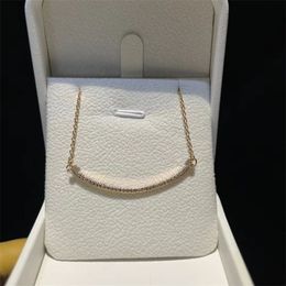 Designer Choker ketting eenvoudige hangend luxe merk sets groothandel hangend mode staal Valentijnsdag geschenken 18k t smiley face diamant
