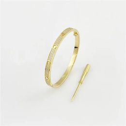 Diseñador Classic Bangle Jewelry Bracelet Diseñador para mujeres Braclet Gold Gold Silver Rose Charml Joyería de acero inoxidable estrecho lleno de pulsera de diamantes Regalo