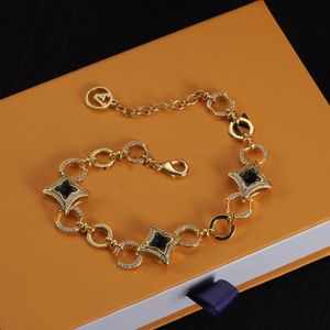 Bracelet classique de créateur bracelet en or vintage avec cadeau de pierres précieuses noires