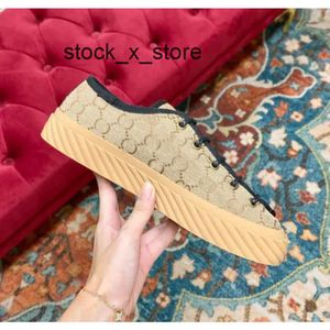 Designer Klassieke Canvas Schoenen Natuurlijke Maxi Sneakers Rubberen Zool Vetersluiting Ontwerp Platte Causale Schoen Gglies 2OO5