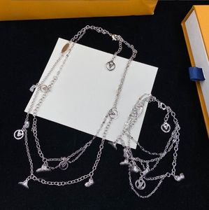 Designer Classic Diamond vierbladige klaver sieraden 925 ketting mode bloemen alfabet diamant hanger ketting armband