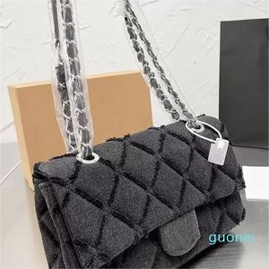 Designer-Klasse Flap Woman Fashion Bags Denim Jeans Blue Double Interwoven Chain Designer Handtassen 20s Lente/Zomerportemonnee Handschakel Tote Crossbody Koppeling Wallet