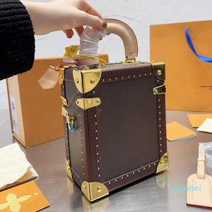 Designer -Classic Hard Box Trunk Tassen Handtassen Frankrijk Lederen Schoudertas Vrouwen Opslag Crossbody Tas Totes 20CM