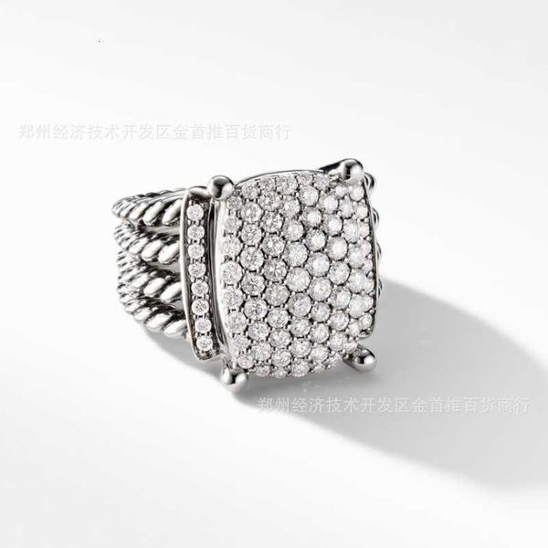 Дизайнерские классические ювелирные изделия Dy Ring Fashion Charm Jewelry Ring Women Dy 925 Серебряная серебряная группа набор циркона для младших девочек Рождественский подарок высококачественный ювелирные изделия