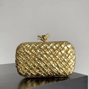 Designer Classic Knot Minaudiere Clutch Bags Foulard Intreccio Lederen Dinner Bags Metallic Knot Clasp Evening Bag Hardware Brass Knitting Wedding Party Handtassen