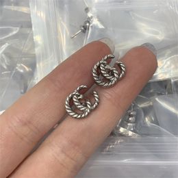 Boucles d'oreilles de lettre classique de concepteur G Studs ont des timbres rétro boucles d'oreilles en or 14 carats pour femmes double fête de mariage cadeau d'anniversaire bijoux femme 4