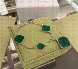 Designer Classic Lucky Clover Bracciale in malachite placcato oro 18 carati per donna e ragazza San Valentino Festa della mamma Engagemen5237498