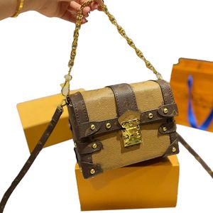 Designer Classic Classic Mini Trunk Chain Sacs Sacs d'épaule France Brand de haute qualité Vieille Fleur Crossbody Bag Fashion Femmes sacs Hands Sac de luxe Sac 17 cm