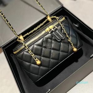 Designer classique matelassé mini boîte chaîne sacs célèbre marque bandoulière réglable sac à bandoulière en cuir femmes sac cosmétique porte-monnaie