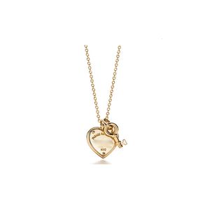 Designer klassieke s925 sterling zilveren hart sleutel vergulde diamanten ketting populaire liefde hanger kraag ketting