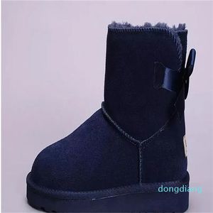 Designer klassieke snowboots dames wintermode strik enkellaars zwart grijs marineblauw kaki